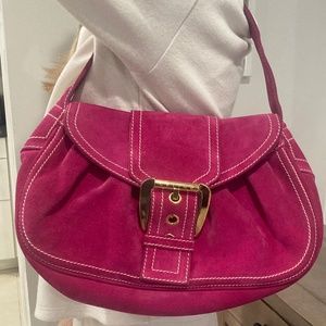 Celine  pink sued bag